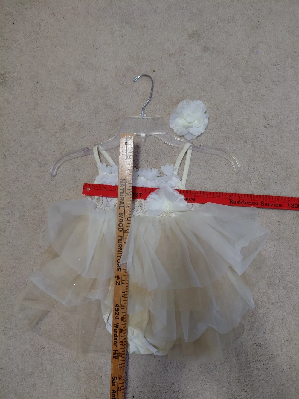 Ivory Floral Tulle Dance Costume for Kids